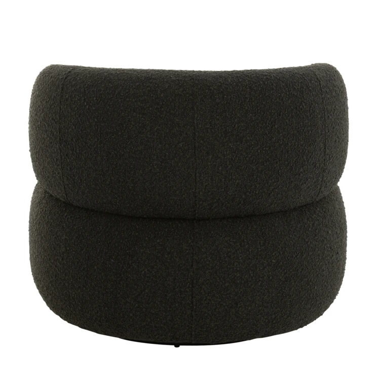 Fauteuil pivotant rond en bouclette
