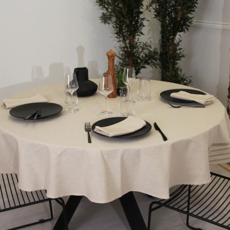 Nappe ronde polycoton effet lin