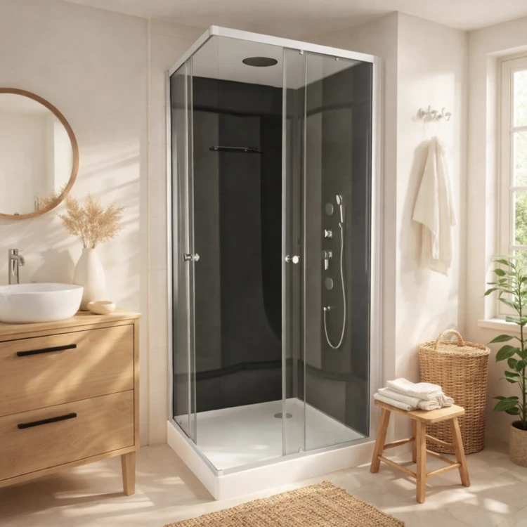 Cabine de douche ouverture angle