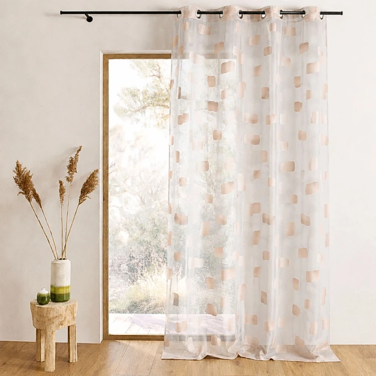 Organza-Vorhang mit Jacquard-Muster im Ziegel-Design