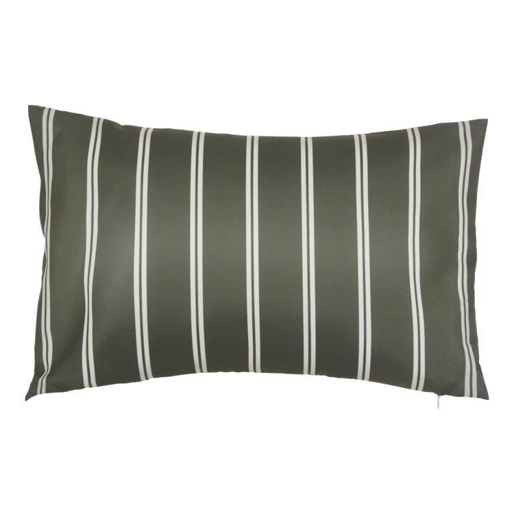 Housse de coussin extérieur rectangulaire à rayures