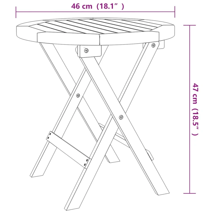 Table de bistro pliante ronde en bois
