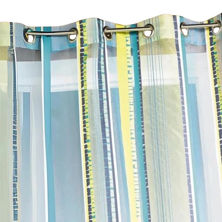 Cortina de organza jacquard con rayas verticales