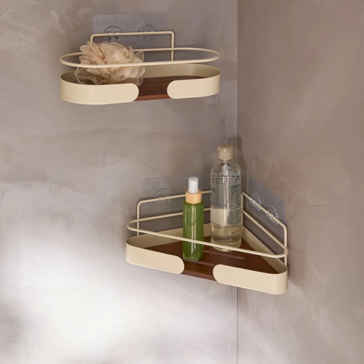 Etagère de douche rectangulaire à coller en acier