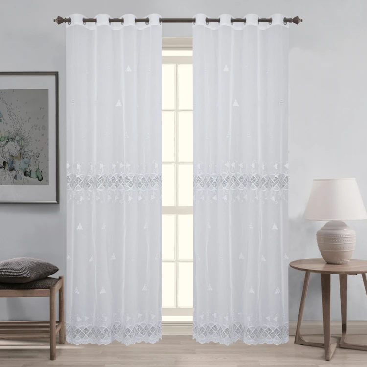 Par de visillos de macramé para puerta acristalada