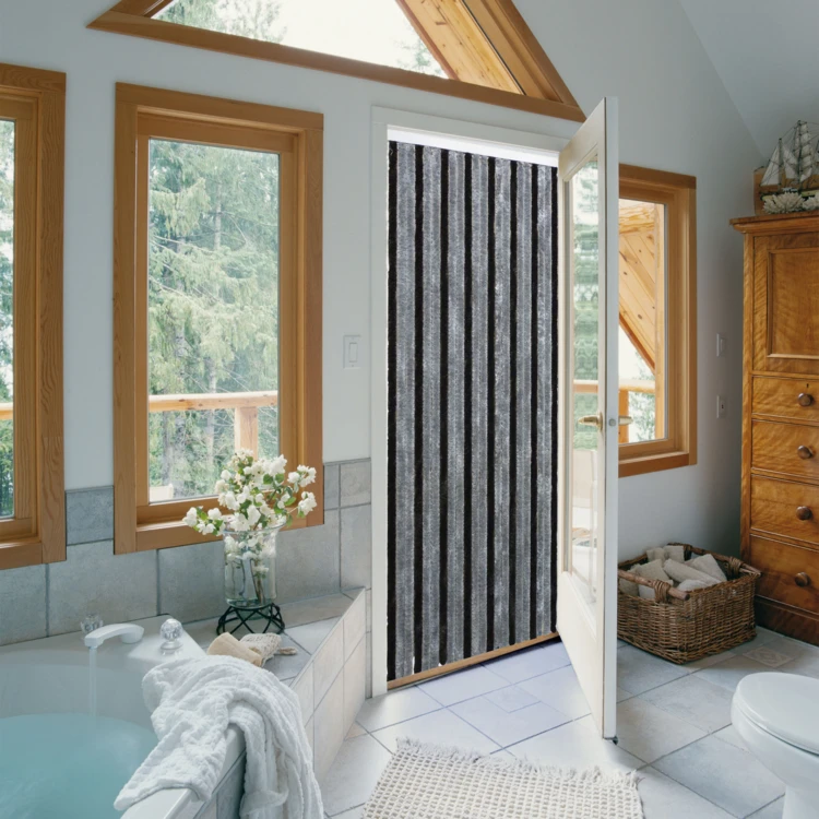 Rideau de porte en chenille bicolore