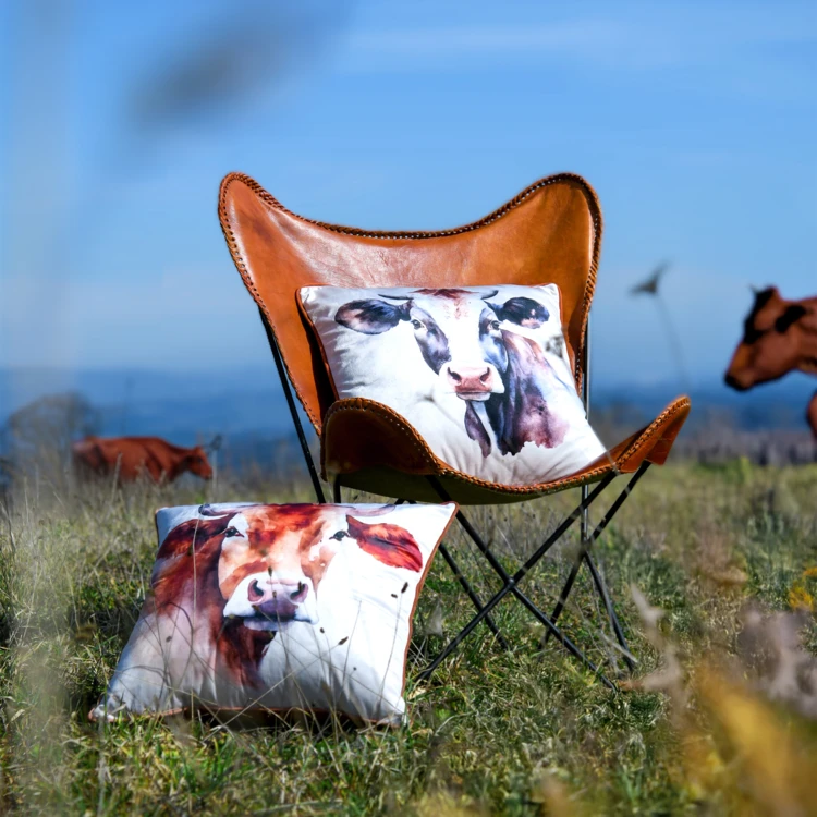 Coussin déco animalier vache