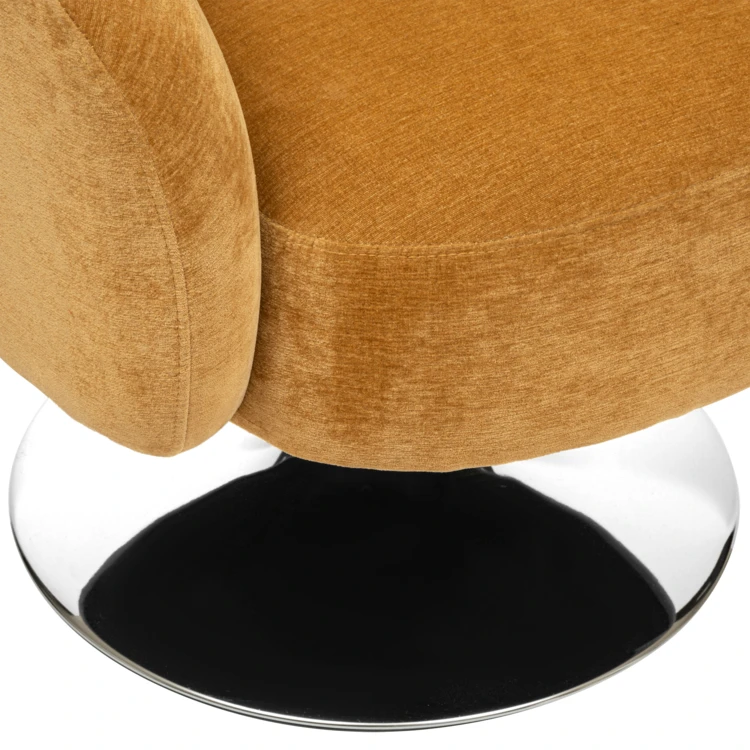Drehsessel aus Chenille mit umhüllendem Design
