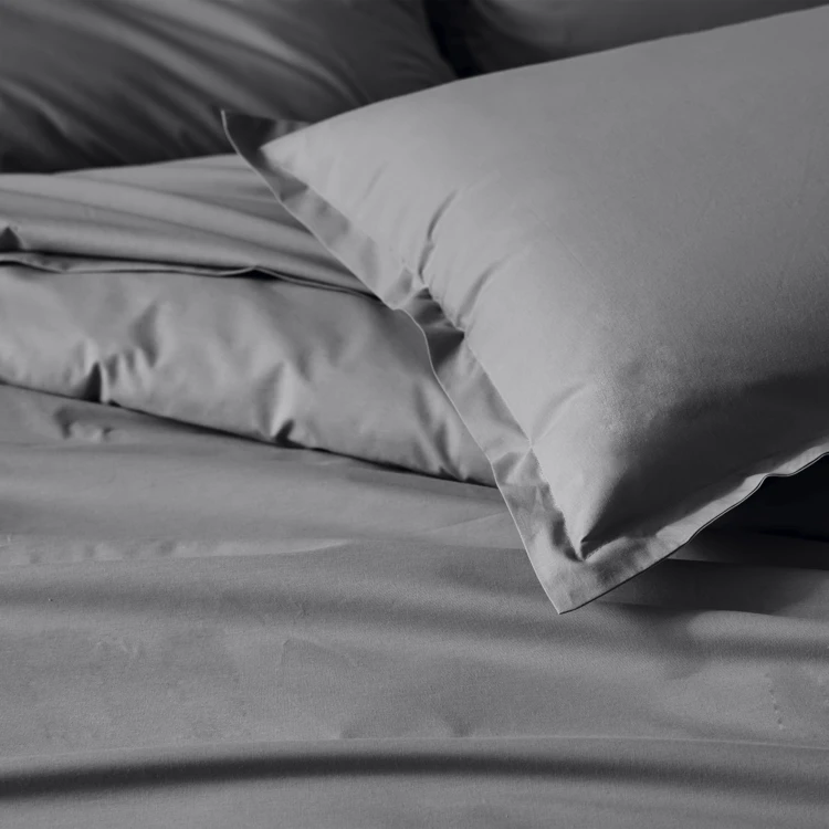 Drap plat piqué uni en percale de coton