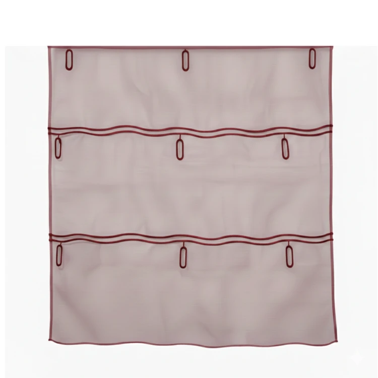 Modulable organza uni à boutonnières brodées