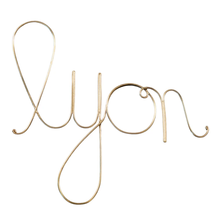 Wort Messingdraht "LYON"