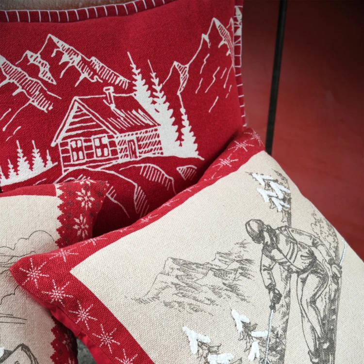 Coussin chalet montagne en coton