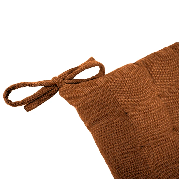 Almofada de cadeira acolchoada em veludo chenille com laços