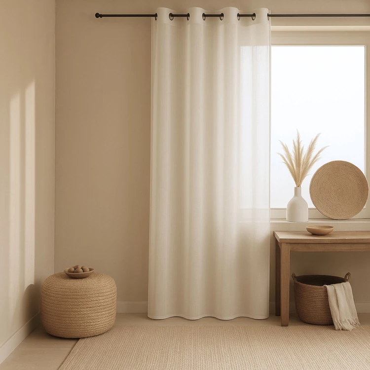 Cortinas com efeito linho