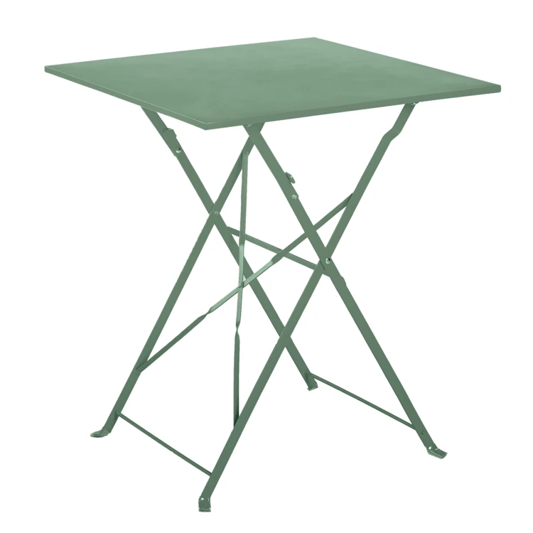 Table carrée de jardin pliante en acier