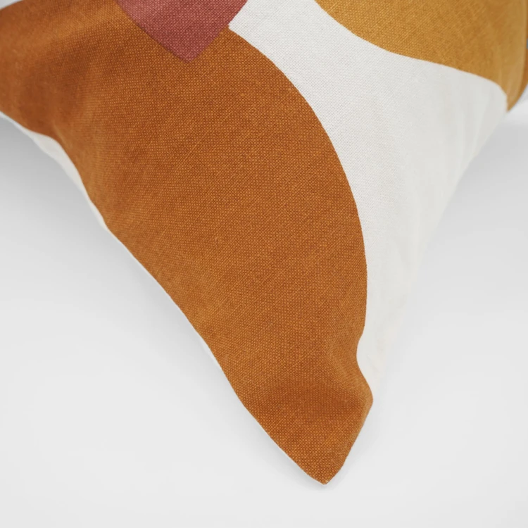 Coussin décoratif rectangulaire en polycoton imprimé géométrique