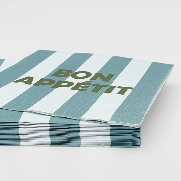 20er-Set Papierservietten Streifenmuster Bon Appétit