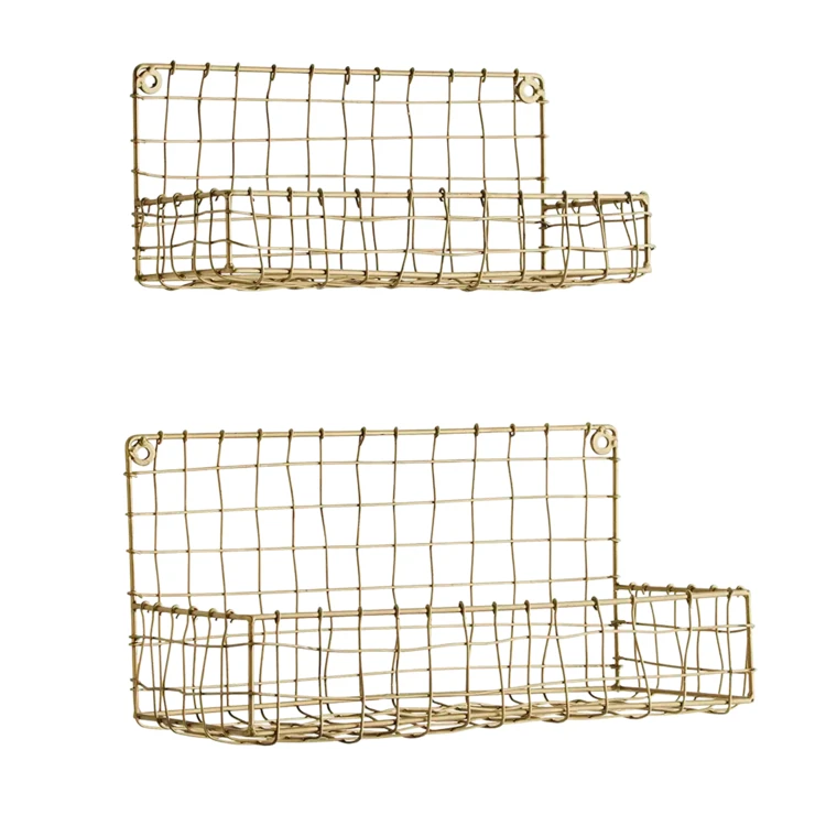 Lot de 2 étagères murales métal filaire MADAM STOLTZ
