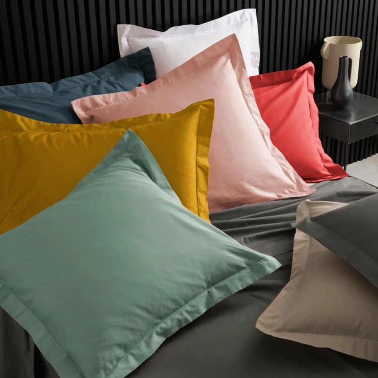 Taie d'oreiller volant plat 100% percale de coton ORIGINE
