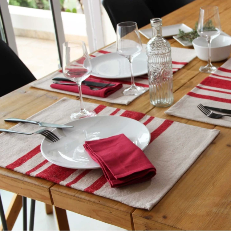 Lot de 4 Sets de table coton épais Rustique