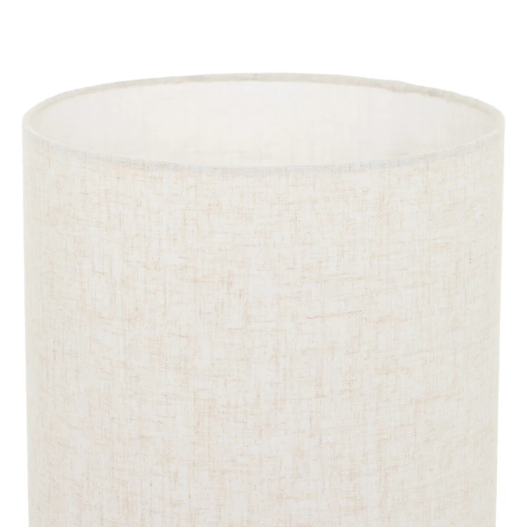 Lámpara de pie de madera con pantalla de algodón