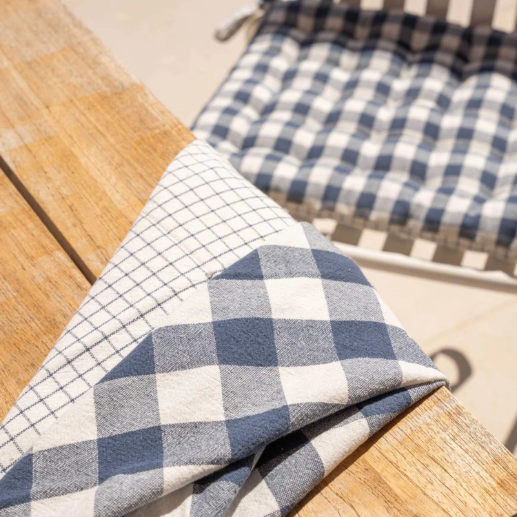 Cuscino per sedia reversibile vichy e quadretti