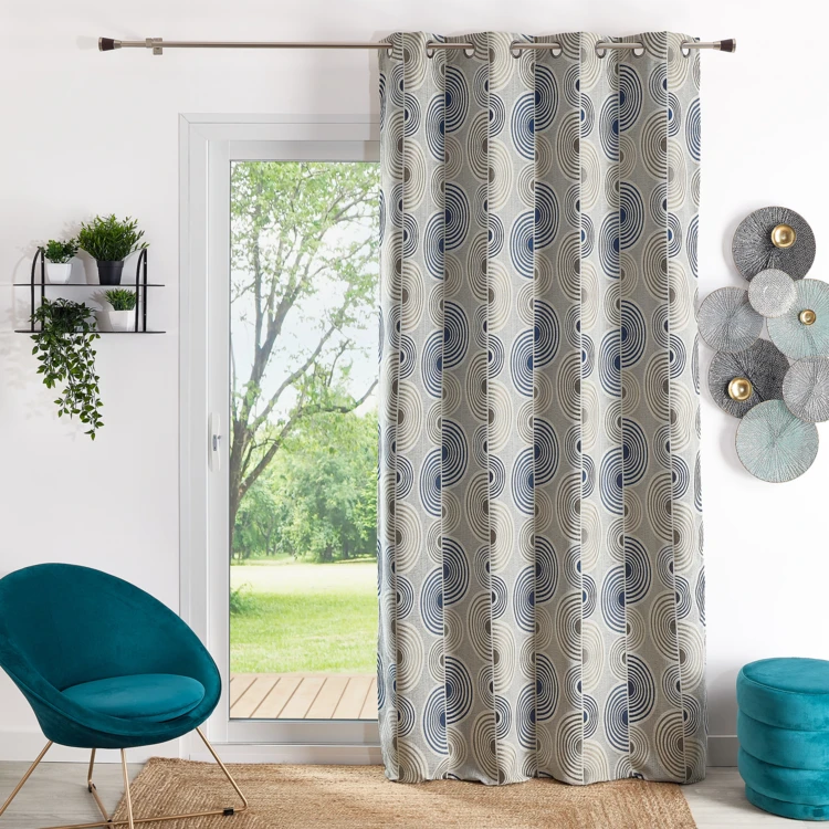 Vorhang Jacquard Muster Halbkreise