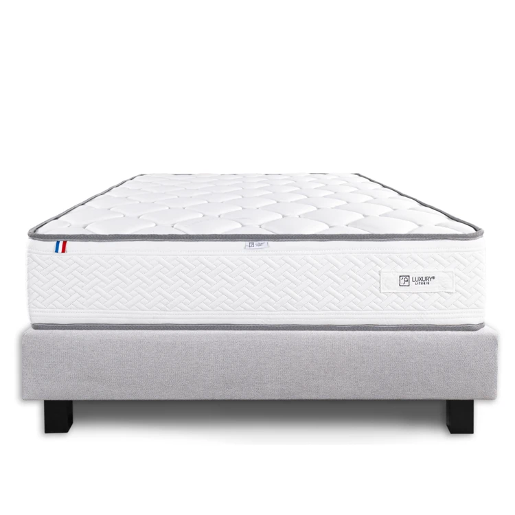Ensemble matelas mousse 20 cm et sommier gris