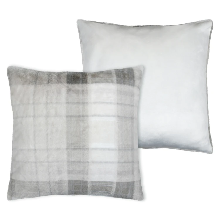 Imitatie bont tartan kussen