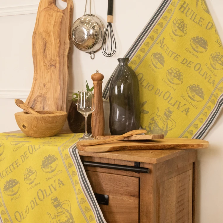 Torchon en coton huile d’olive