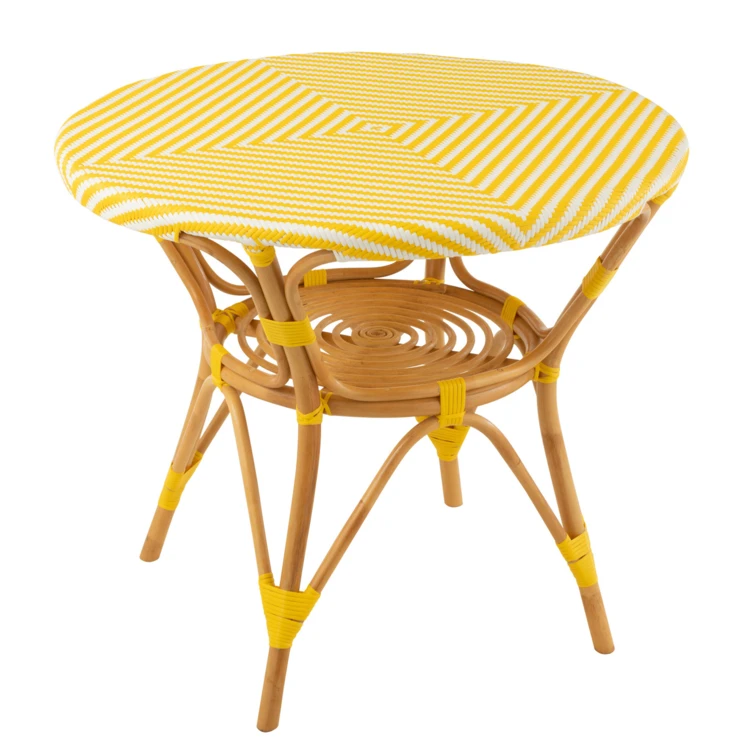 Mesa de jardim em rotim e bambu tecido
