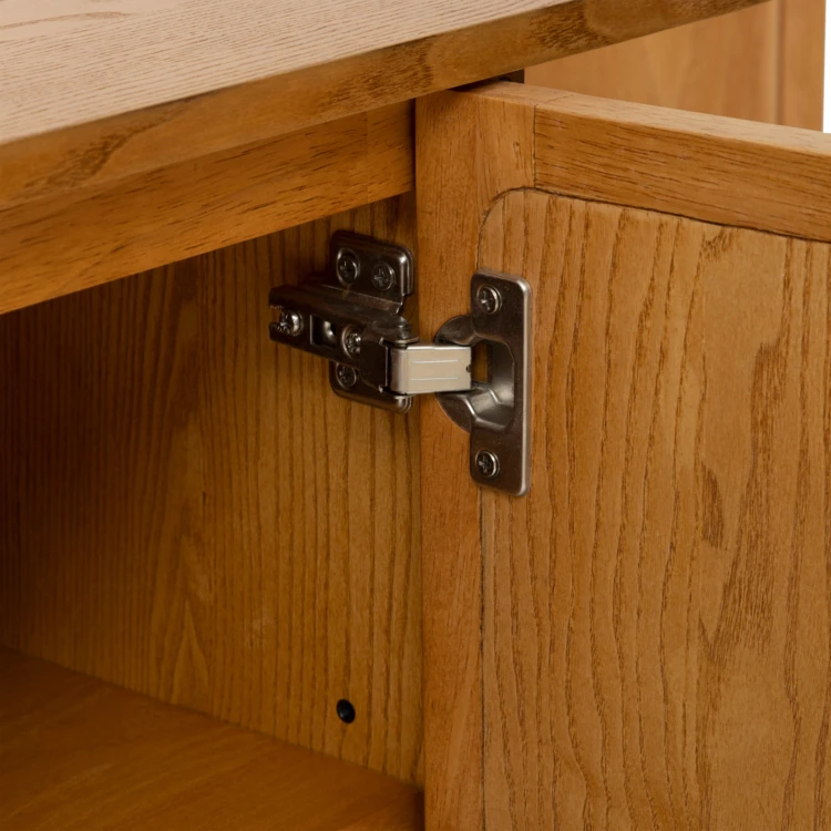 Buffet 4 portes en bois avec cannage
