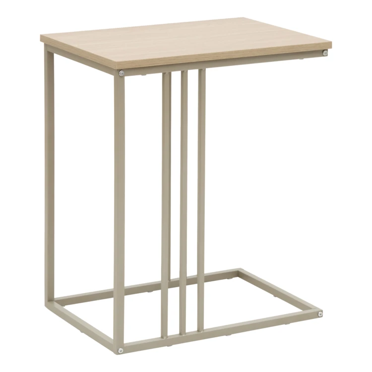 Table d'appoint en métal avec plateau bois