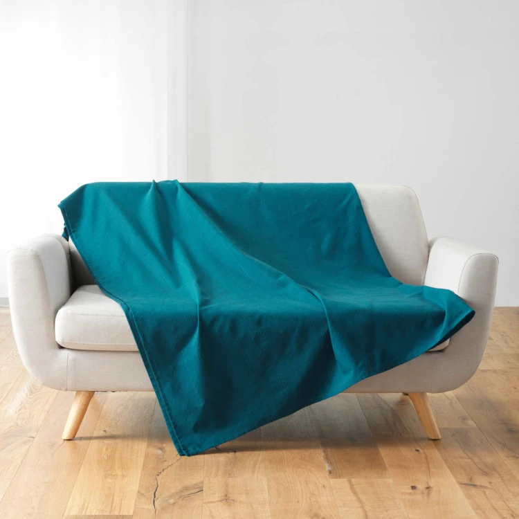 Einfarbiger Plaid aus Polybaumwolle für Sofa oder Bett