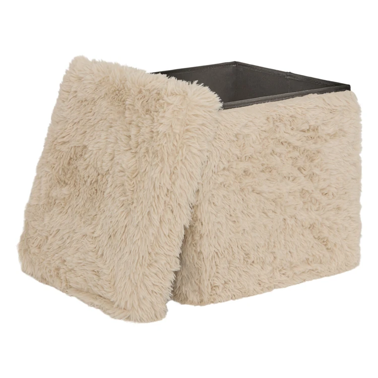 Pouf coffre pliable avec rangement intégré