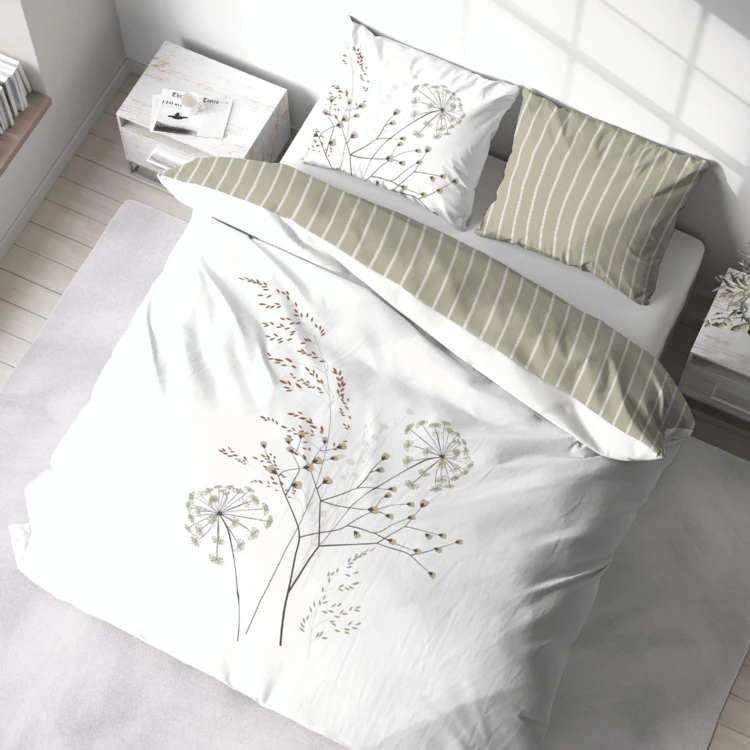 Set di biancheria da letto a 3 pezzi con fiori a righe rovesciate