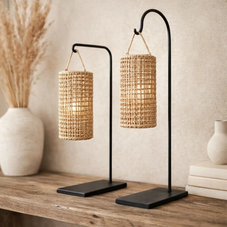 Support de lampe métal brut arrondi