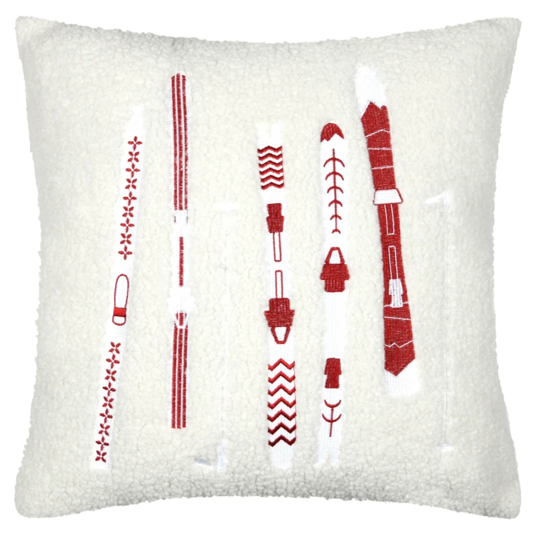 Coussin décoratif effet bouclette style montagne