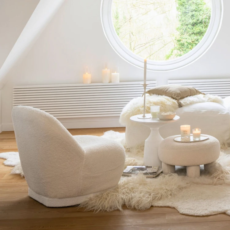 Weicher Sessel aus Samt mit Bouclé-Effekt