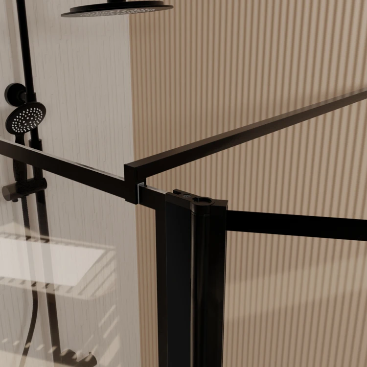Paroi de douche sérigraphiée avec volet pivotant en verre trempé anticalcaire