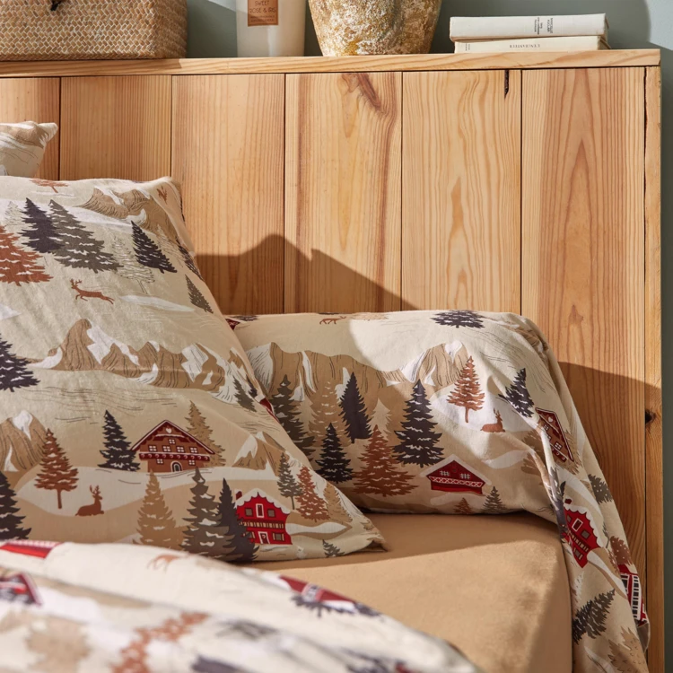 Bettwäsche aus Baumwollflanell mit Bergmotiv