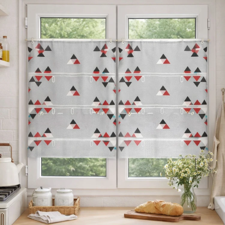 Modulable petit voilage de fenêtre broderie triangle