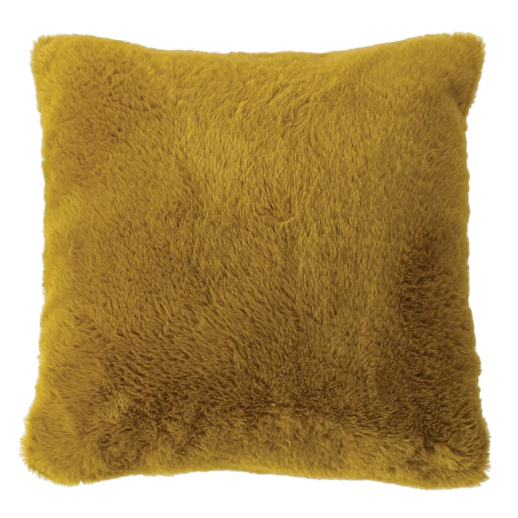 Coussin décoratif imitation fourrure toucher ultra doux