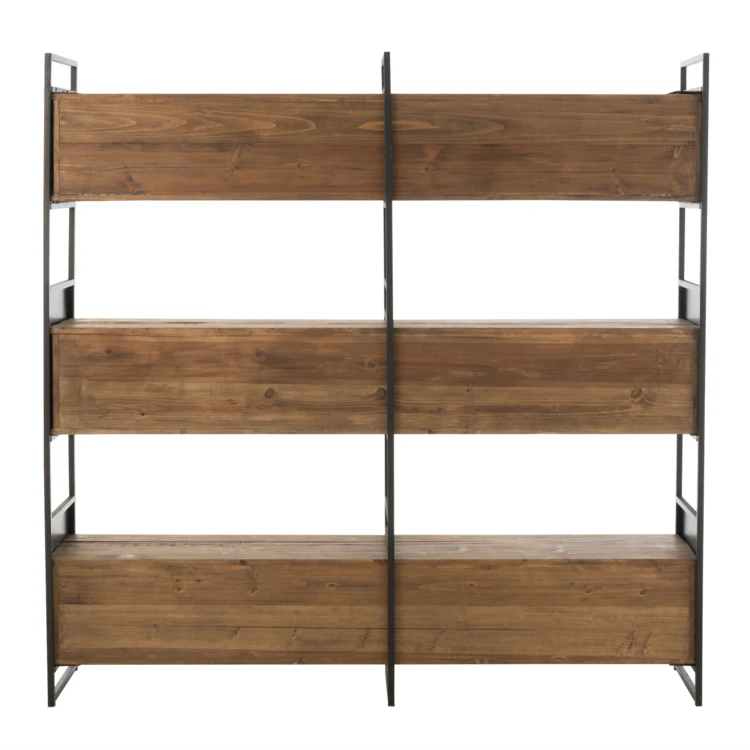 Grande étagère en bois recyclé et métal