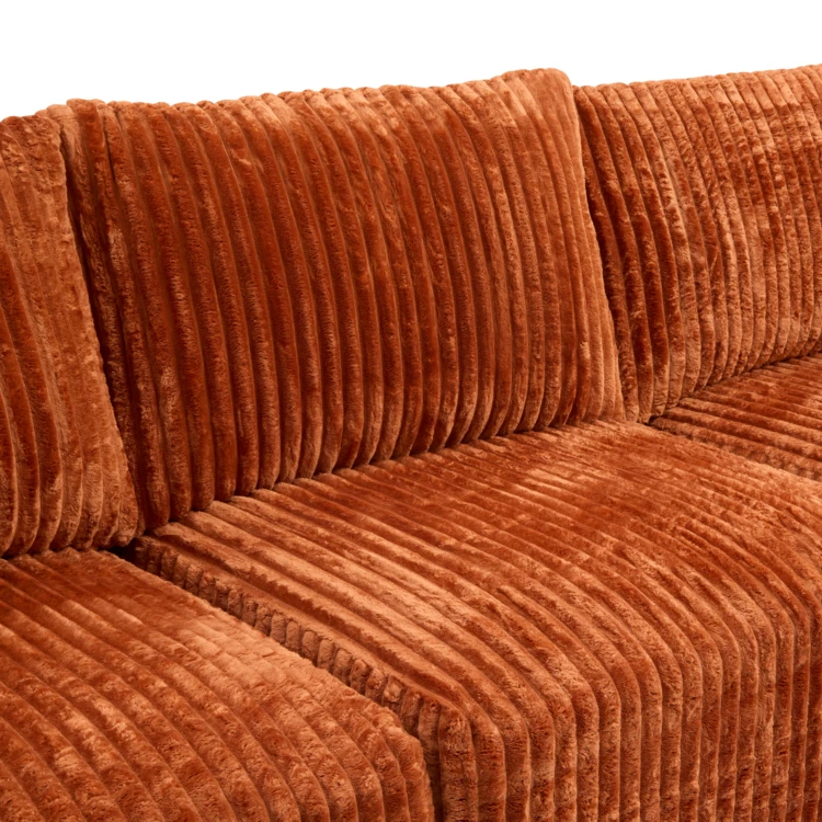 3-Sitzer-Ecksofa aus geripptem Stoff