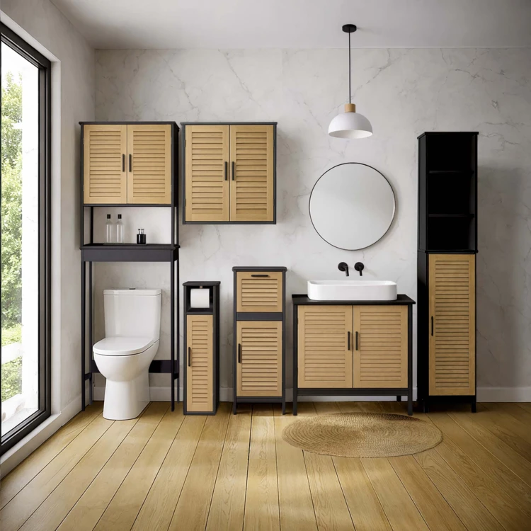 Meuble dessus WC avec rangement