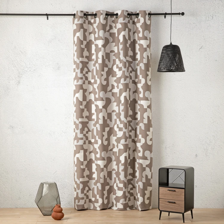 Tenda jacquard geometrica dalla texture retrò