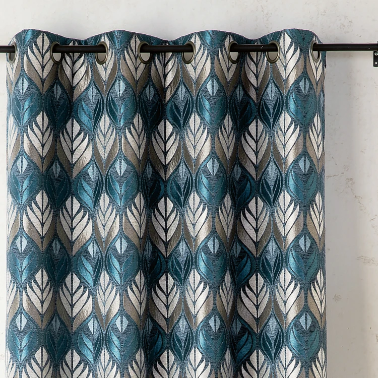 Tenda art déco effetto velluto con occhielli