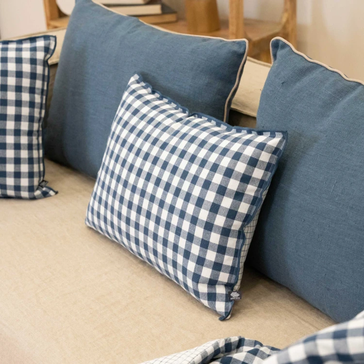 Édredon motif vichy en coton