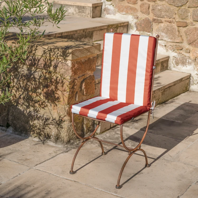 Coussin de fauteuil assise et dossier imperméable  à rayures ARCACHON